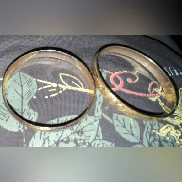 UGC Child’s TWO, 2” bangle bracelets with gold plating over bronze for kids